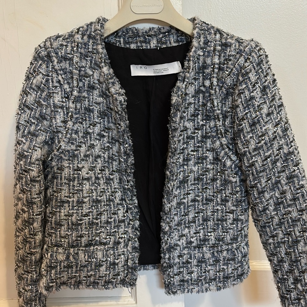 IRO cropped tweed metallic jacket
